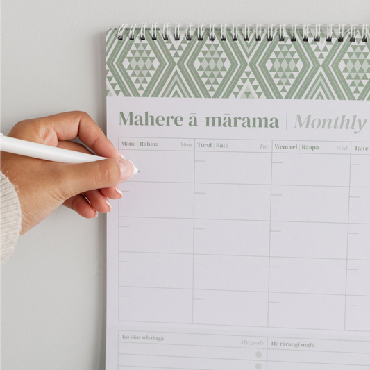 SECONDS - A3 Monthly Planner - (Undated) | Kākāriki