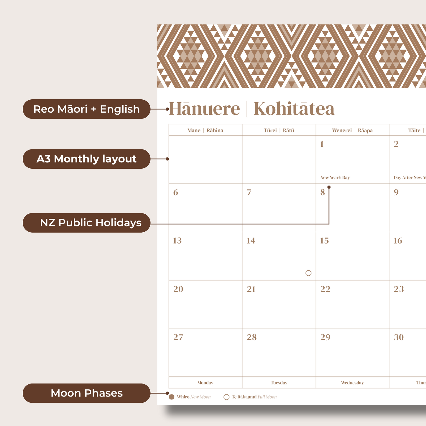 2025 A3 Monthly Flip Calendar | Parauri