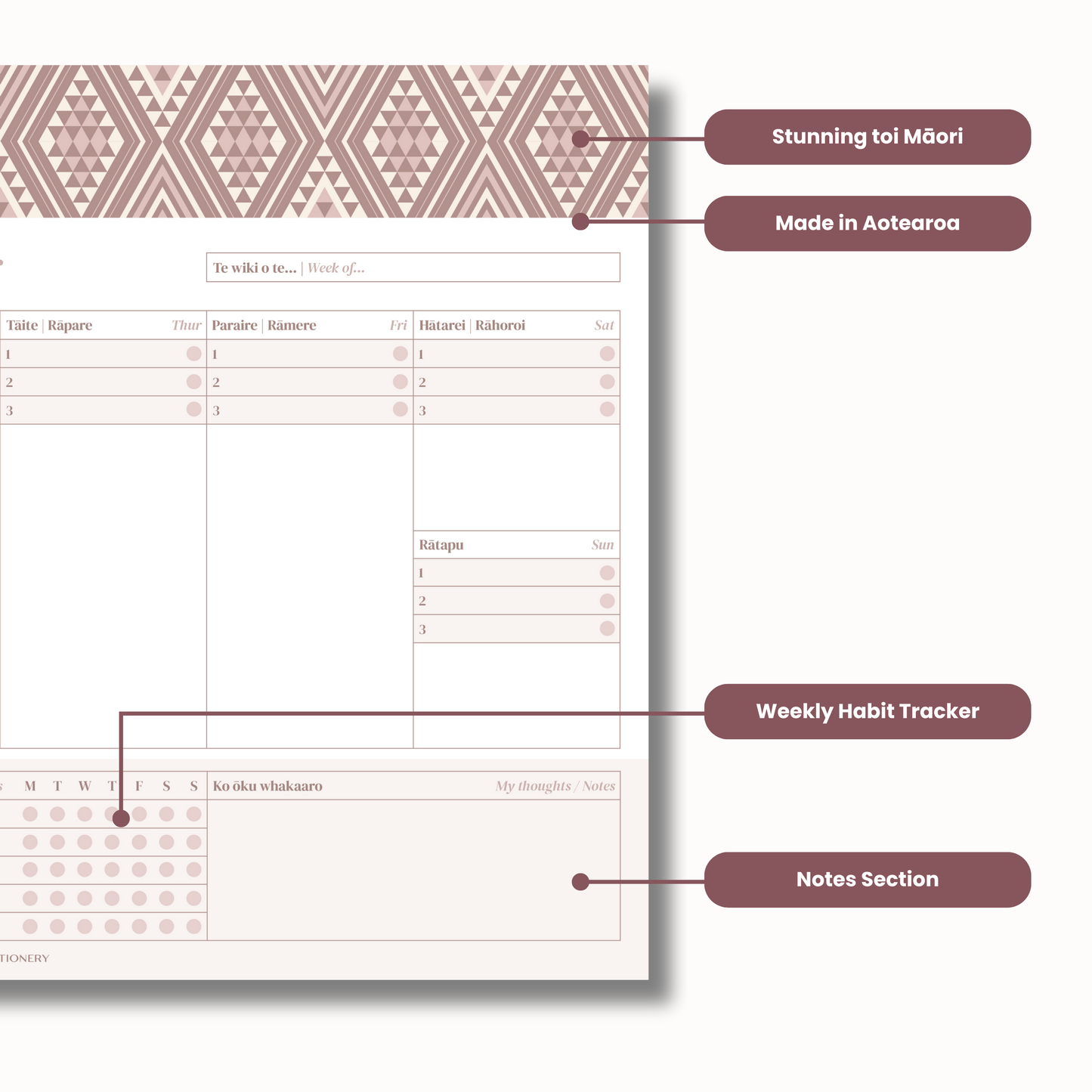 A3 Weekly Planner (Undated) | Māwhero