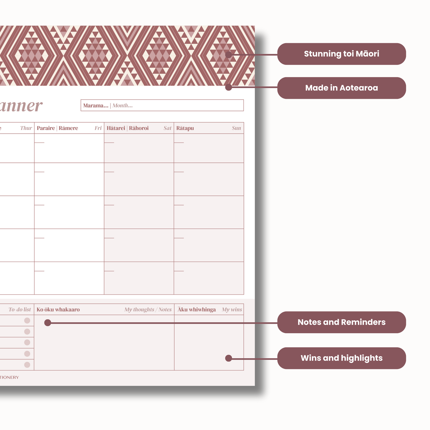 A3 Monthly Planner - (Undated) | Māwhero