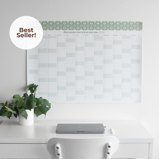 2026 A1 Yearly Wall Planner | Kākāriki