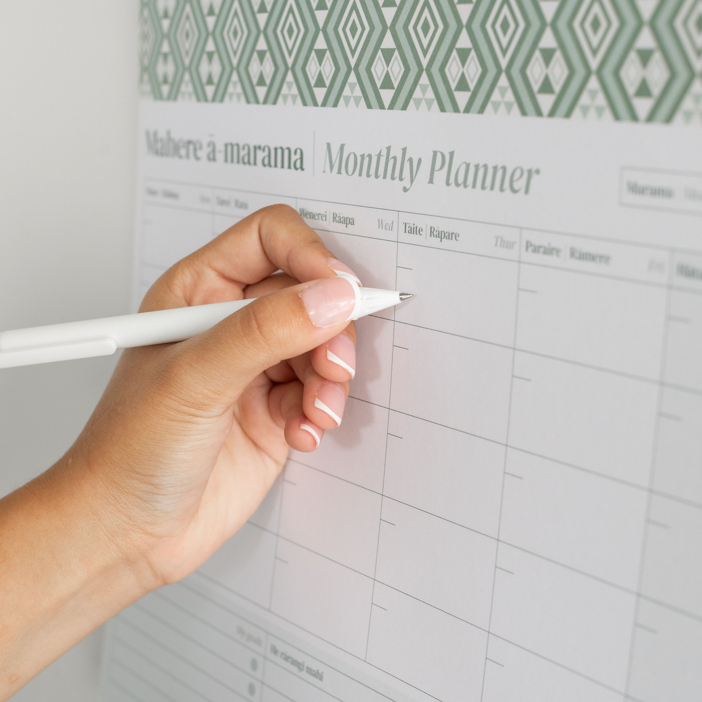 A3 Monthly Planner | Kākāriki
