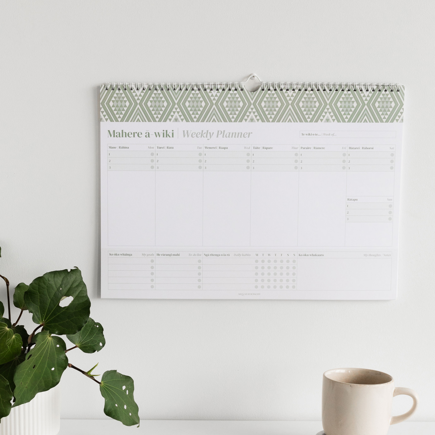 A3 Weekly Planner (Undated) | Kākāriki